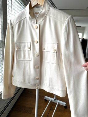 Talbots Tailored Button Front Jacket, Stretch Wool, Lined